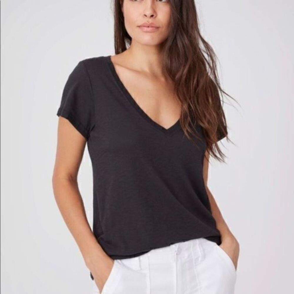 Paige black V neck top